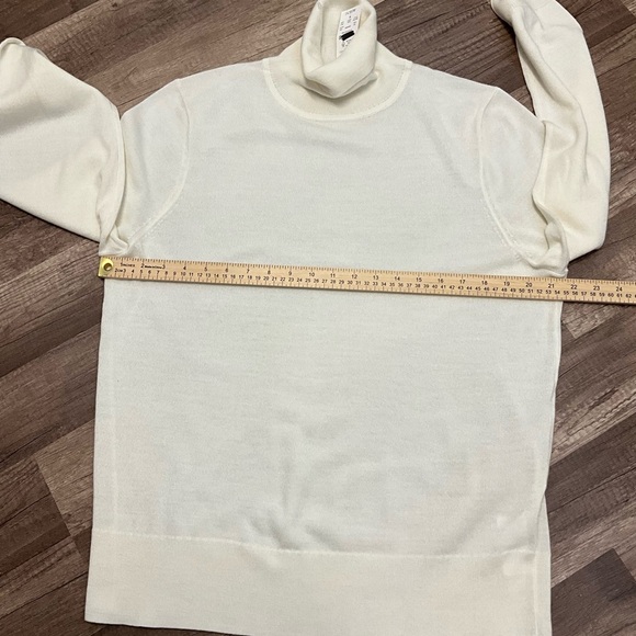 J.CREW FACTORY NWT Merino Wool-Blend Machine Washable Ivory Turtleneck 2X AU185 - Picture 5 of 9